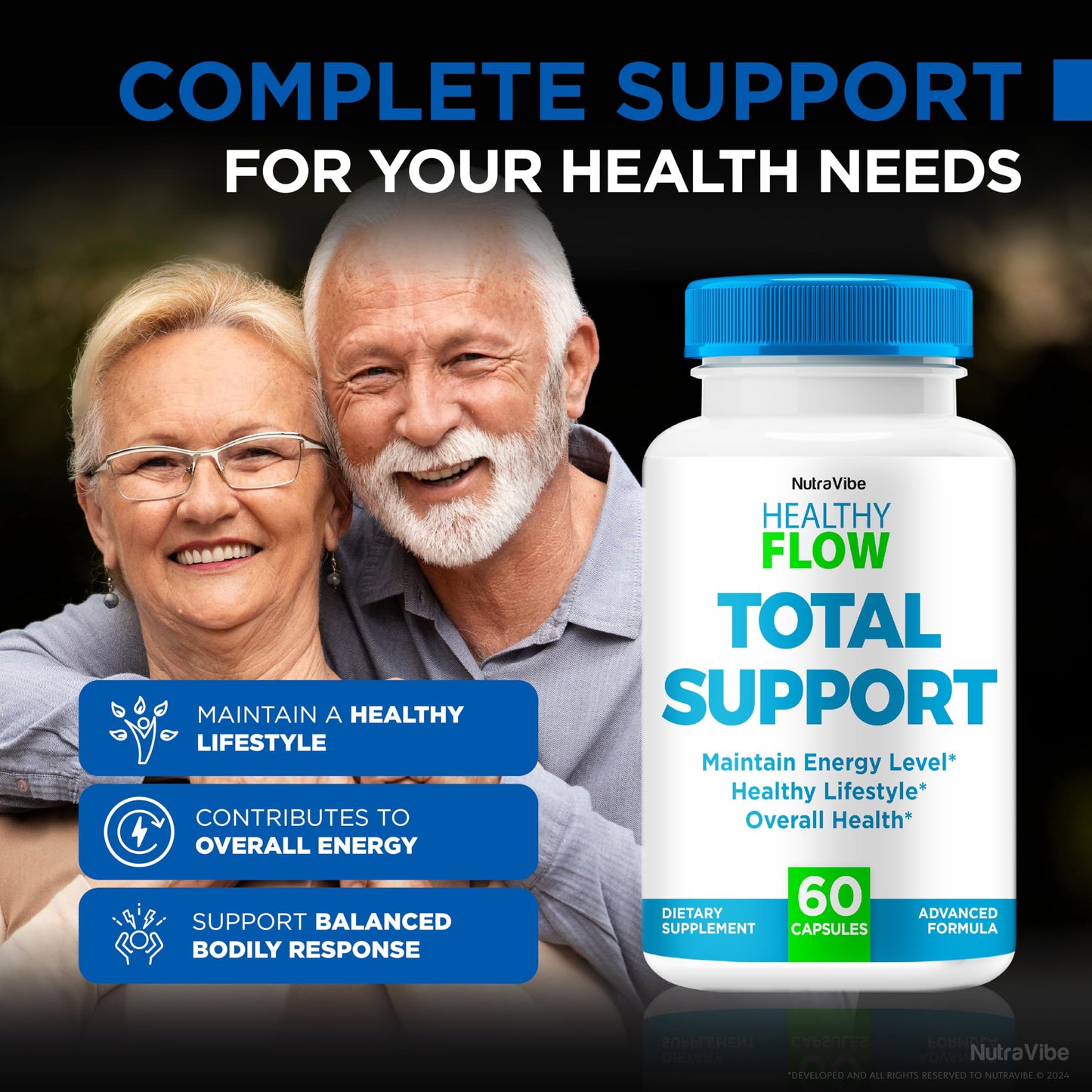 NutraVibe Healthy Flow Capsules - Official HealthyFlow Pills, All-Natural Ingredients to Support Healthy Levels and Overall Well-Being, Premium HealthyFlow Pastillas, Review (60 Capsules)