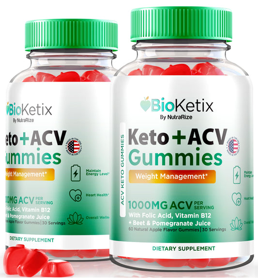 (2 Pack) Bioketix Keto ACV Gummies, Official Bio Ketix Gummies, All Natural Apple Cider Vinegar 1000 MG, Premium Weight Loss Support Formula, ACV Keto Gummy, Keto+ACV Gomitas Reviews (120 Gummies)