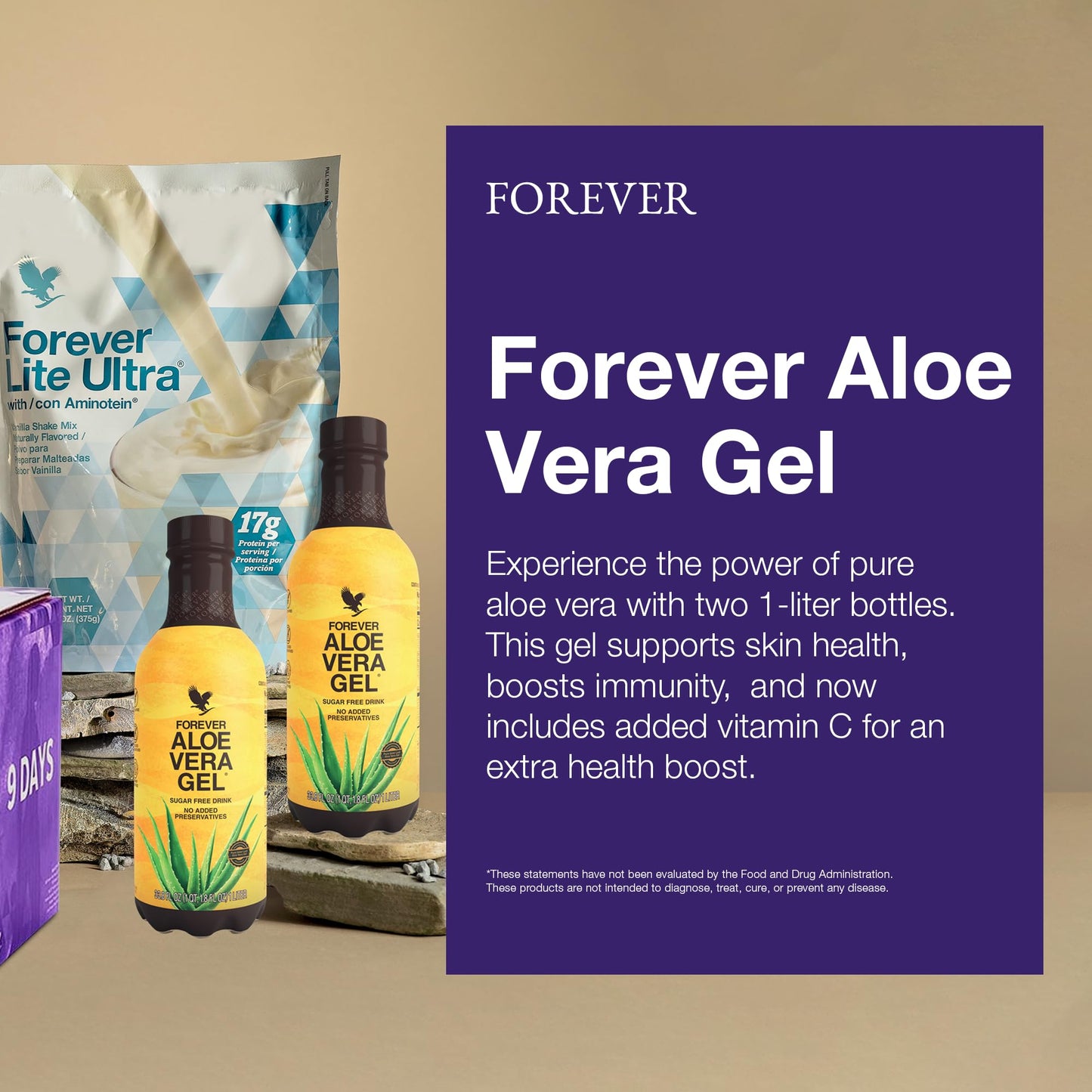 Forever Living - Forever C9 Lite Ultra Vanilla Cleanse Kit - with Aloe Vera Gel, Plant-Powered Protein, Thermogenic Blend, Garcinia Cambogia, & Fiber