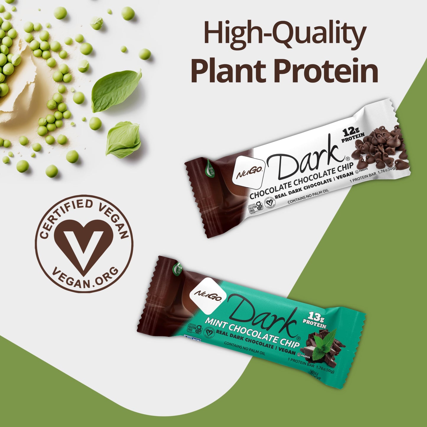 NuGo Dark Variety  Chocolate Pretzel 12 Bars  Mint Chocolate Chip 12 Bars 1213g Protein Vegan Gluten Free NonGMO Kosher Pareve 24 Count