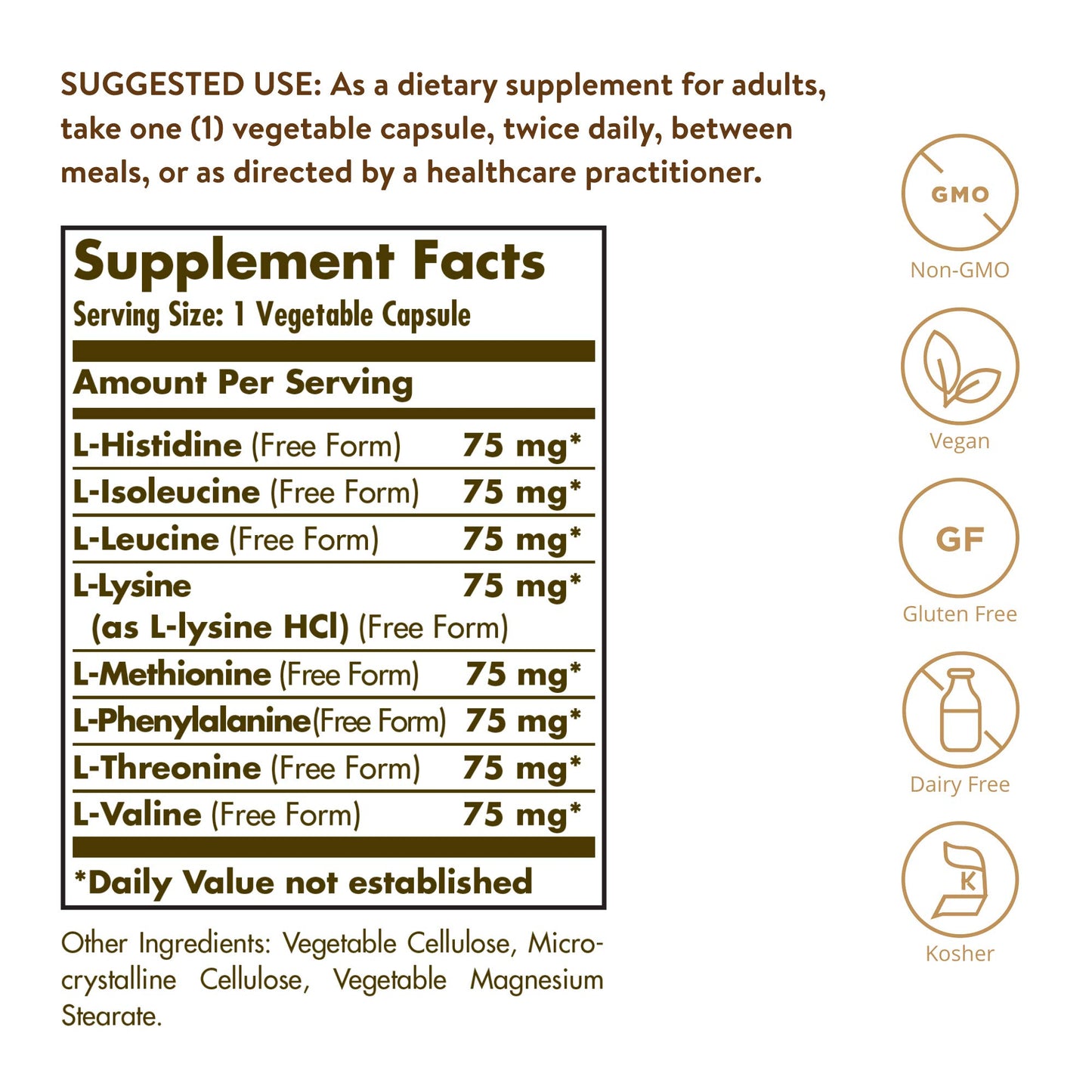 Solgar Essential Amino Complex, 90 Vegetable Capsules - Free Form Essential Amino Acids - Non-GMO, Vegan, Gluten Free, Dairy Free, Kosher - 90 Servings