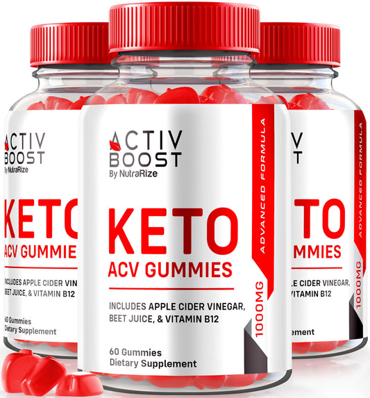 NutraRize (Pack of 3 Activ Boost Keto ACV Gummies Supplement, Advanced Weight Loss, Maximum Strength, Gomitas Reviews (180 Gummies)