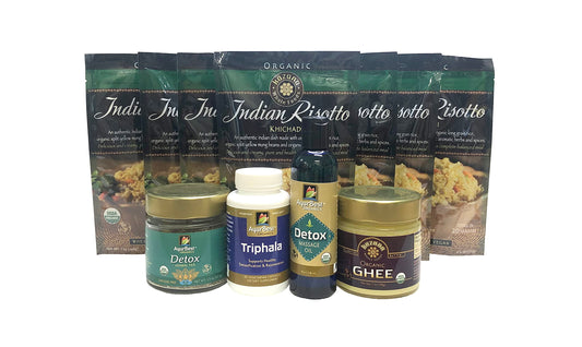 Kazana Whole Foods & AyurBest 'Satvik' Ayurvedic Cleanse Kit, USDA Certified Organic, Komal Herbals