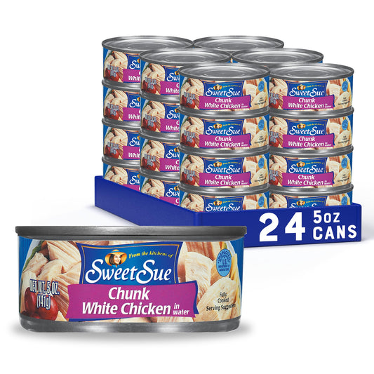 Sweet Sue Chunk White Chicken in Water 5 oz Can Pack of 24  11g Protein per Serving  Gluten Free Keto Friendly  Great for Snack Lunch or Dinner Recipes