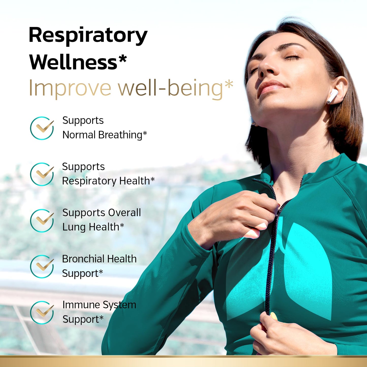 Sunergetic Premium Lung Support Supplement - Lung Cleanse & Detox Supplement With Mullein Leaf, NAC, Bromelain & Boswellia-Lung Health Formula for Respiratory, Breathing & Bronchial Health-60 Capsules