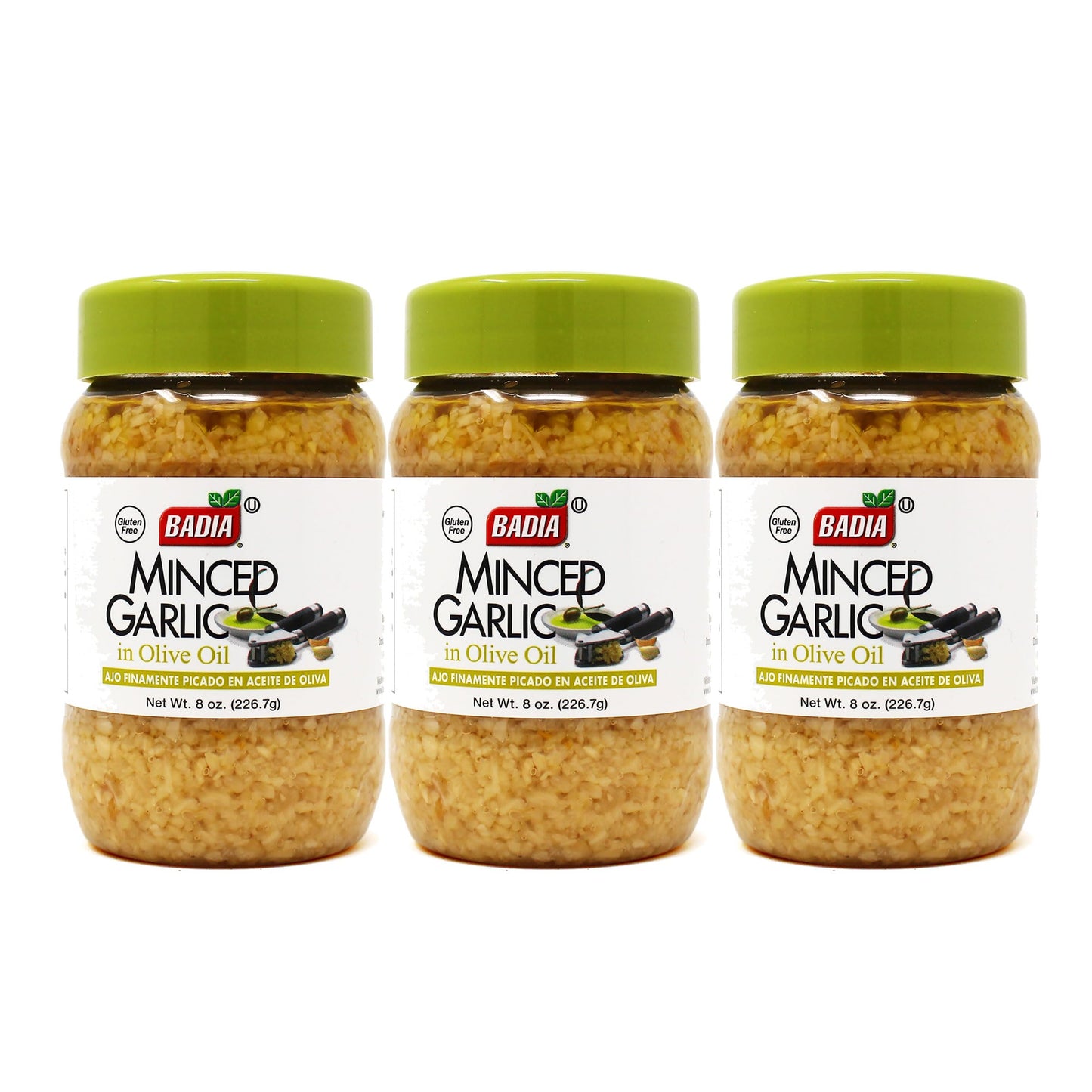 Badia Minced Garlic in Olive Oil 8 oz  Palatize Pack of 3