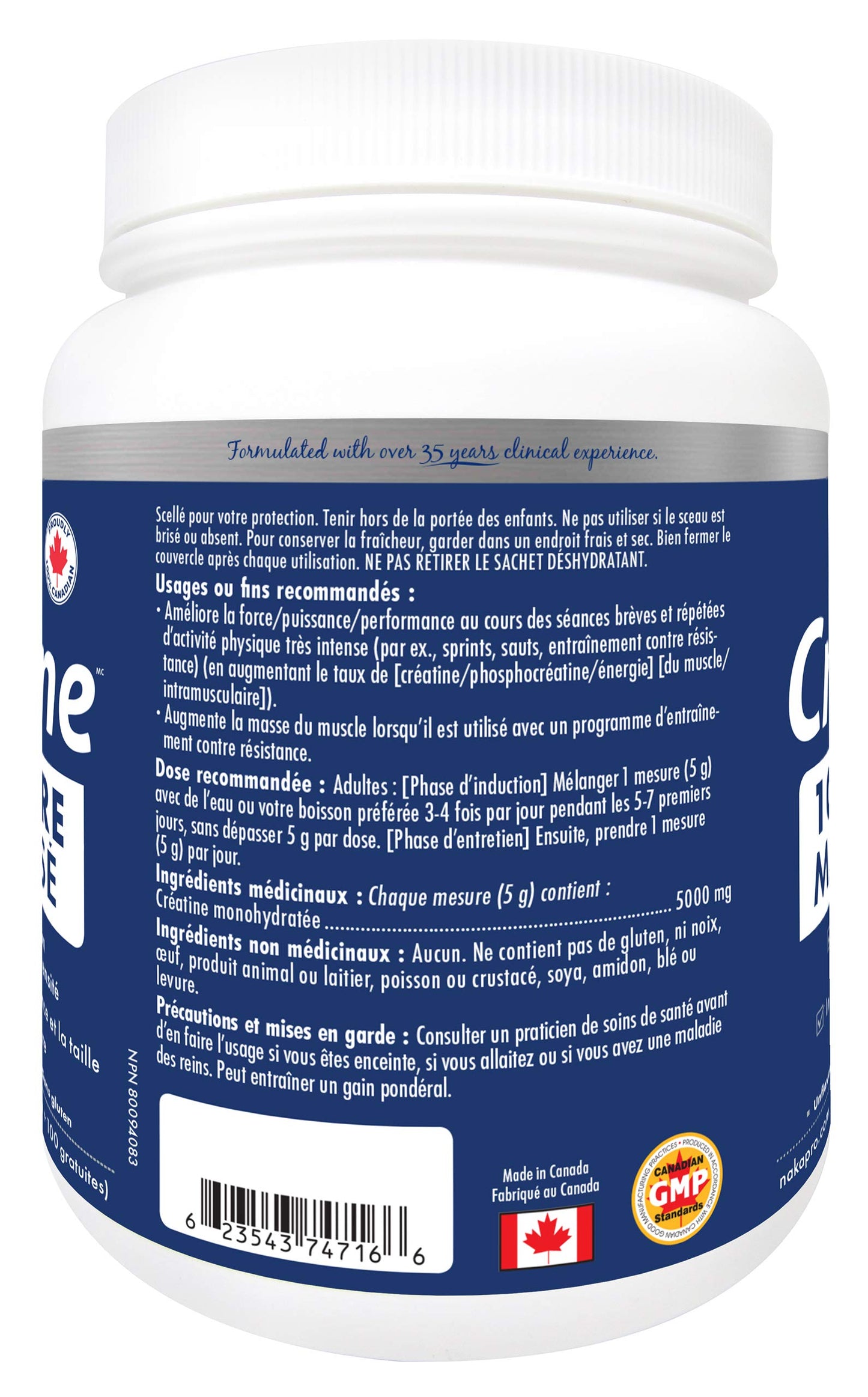 NAKA Creatine 100% Pure Micronized Powder 400g - Supplement for Muscle Growth, Increased Strength, Enhanced Energy and Improved Athletic/Sports Performance