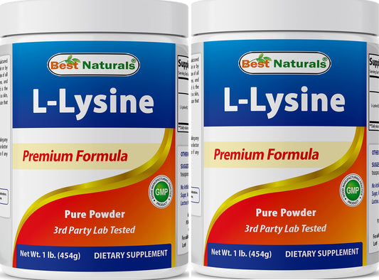 Best Naturals Lysine Powder, 1 Pound - 100% Pure (1 LB (Pack of 2))