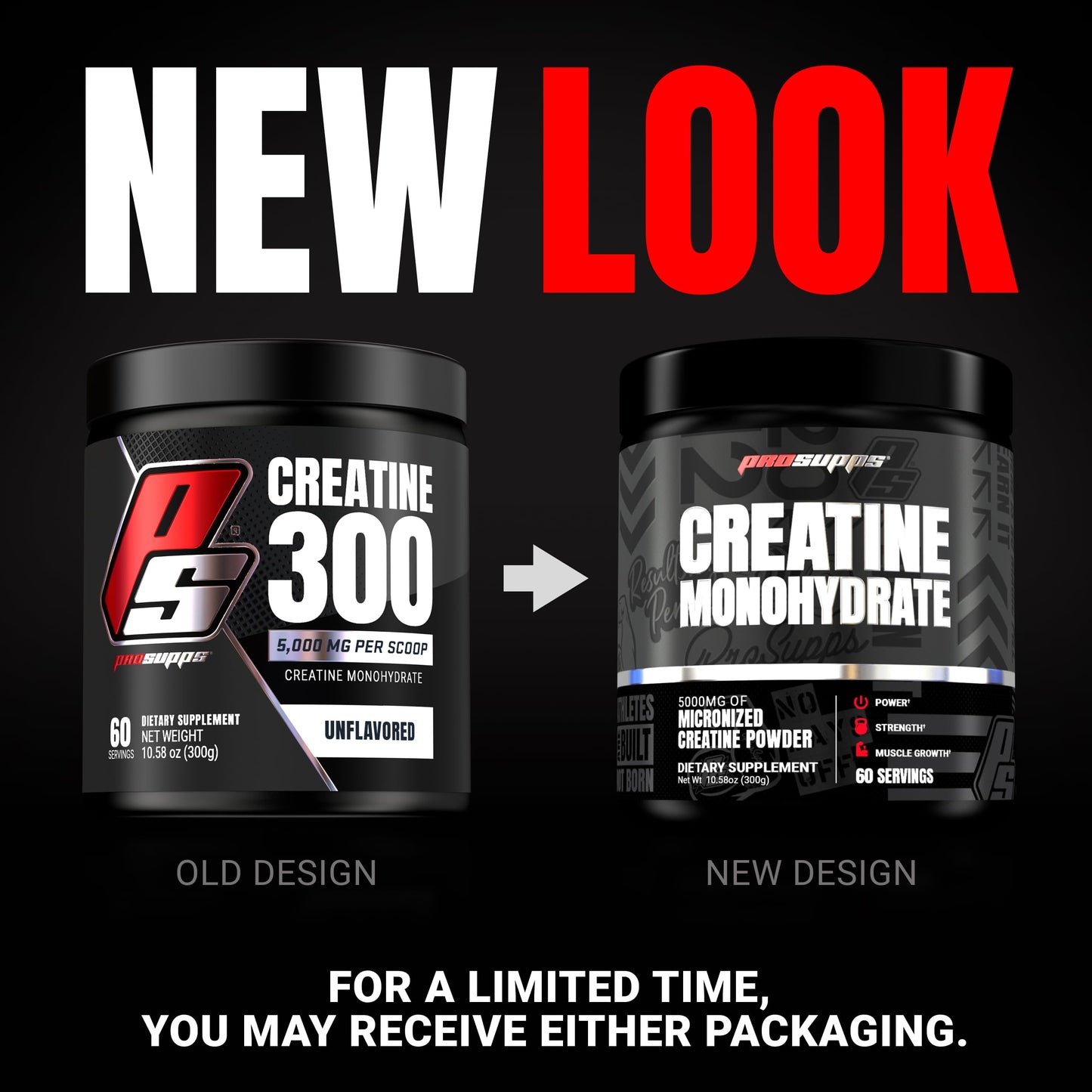 PROSUPPS Creatine Monohydrate Powder - 100% Pharmaceutical Grade Micronized Supplement for Muscle Growth and Recovery (5,000mg, 60 Servings)