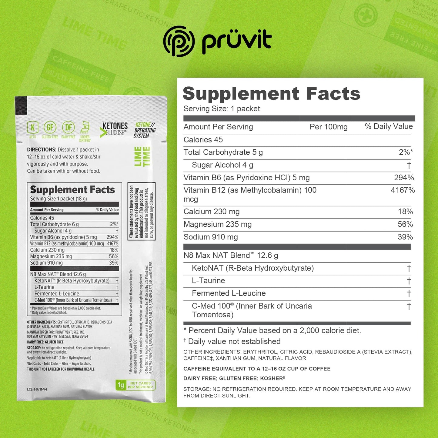 PRÜVIT OS NAT® Lime Time - for Men and Women (20 Count)