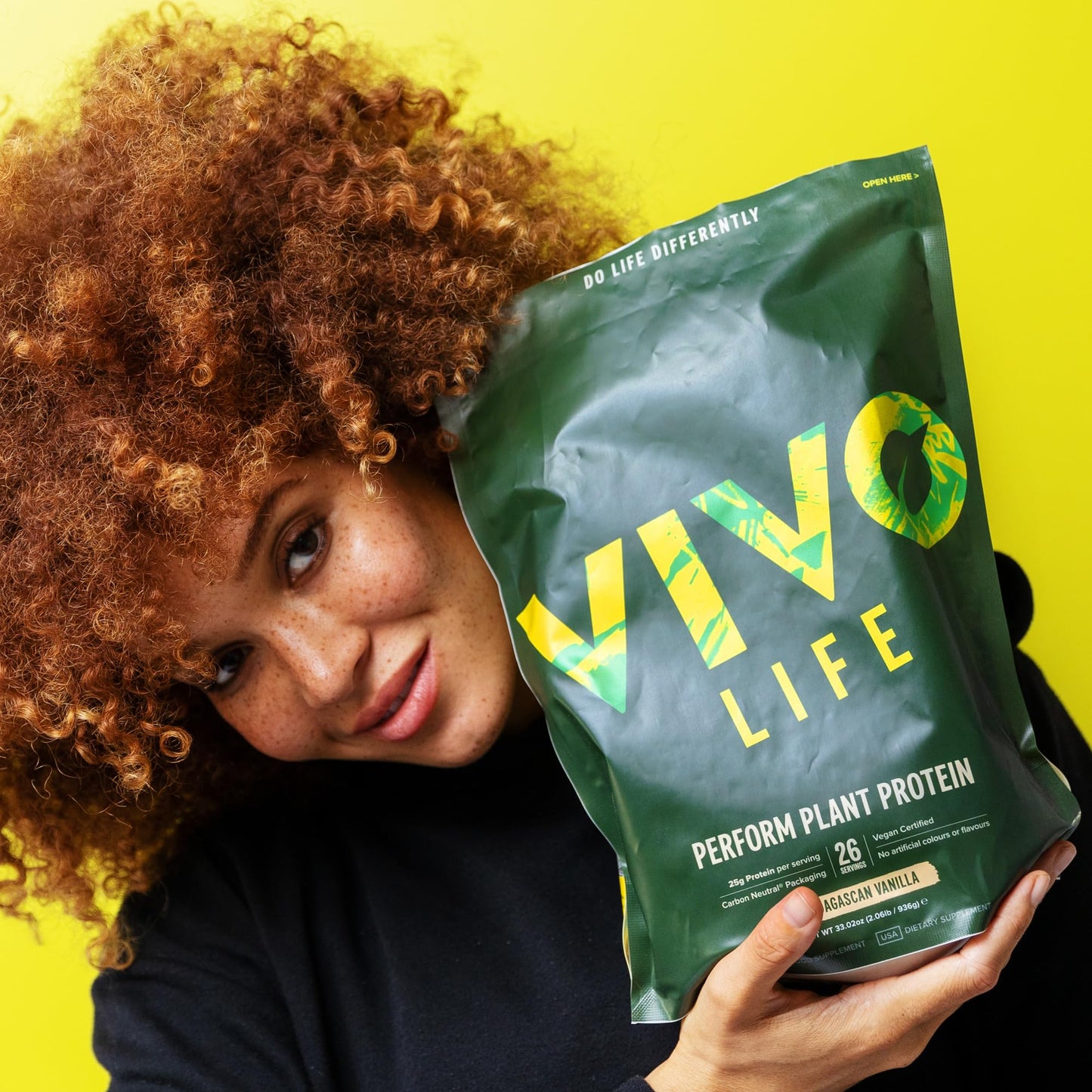 VIVO Life Perform - Raw Vegan Madagascan Vanilla Protein Powder | Pea & Hemp Protein Blend with BCAA | Gluten & Soy Free Protein Shake (33 oz)