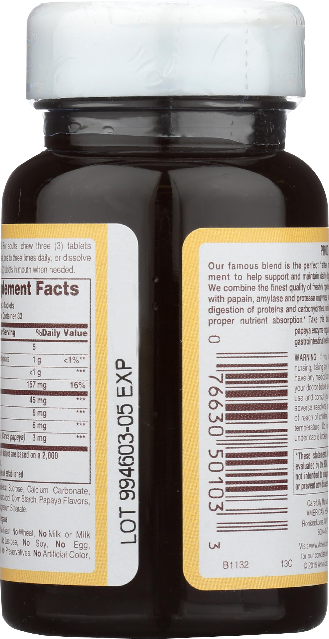 AMERICAN HEALTH Papaya Enzyme Original, 1.45 Pounds