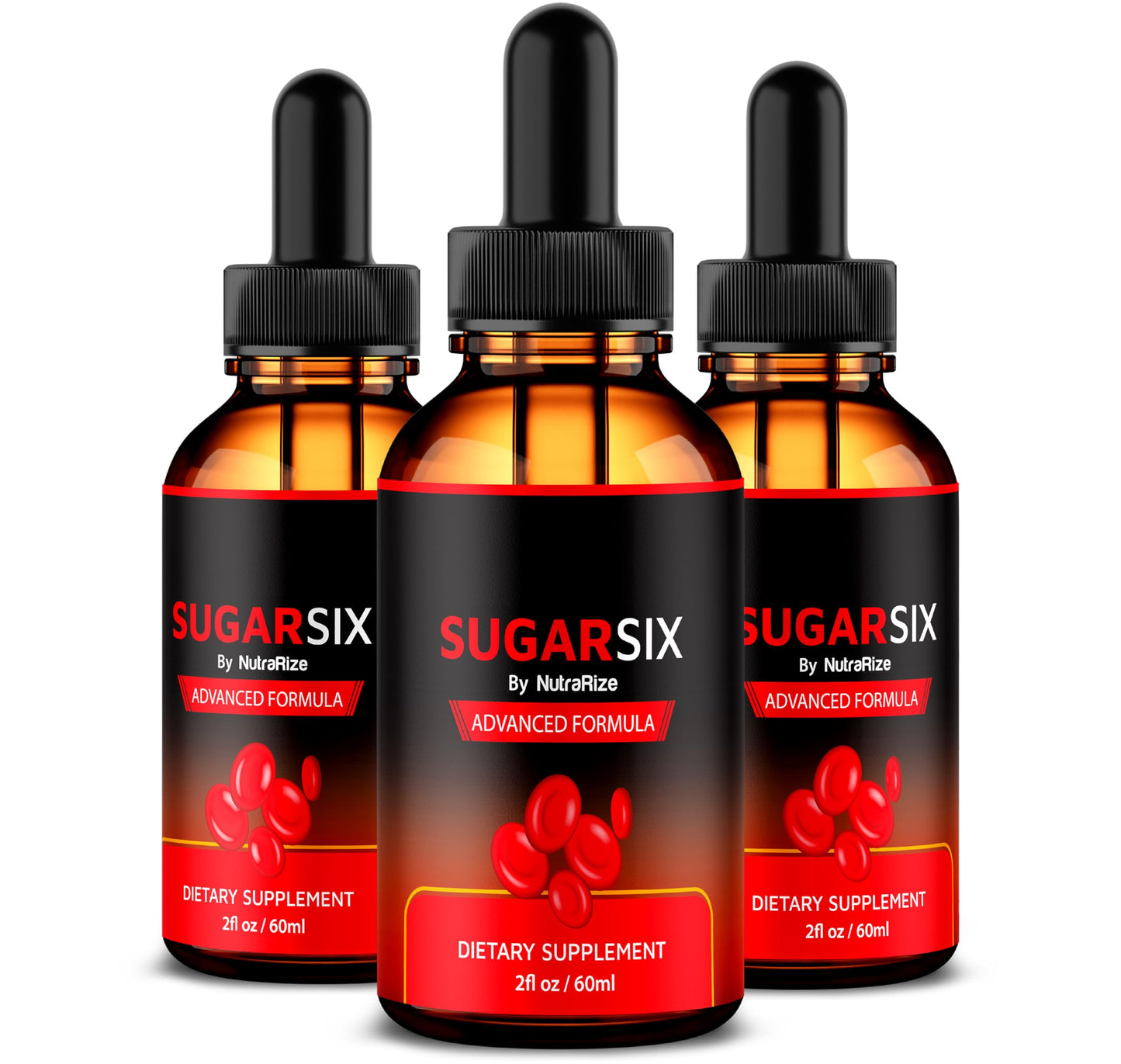 NutraRize (3 Pack) SugarSix Drops, Official Sugar Six Liquid Formula, All Natural Support for Stable and Healthy Levels, Premium Dropper to Maintain Good Circulation, Sugar Six Review (90 Servings)