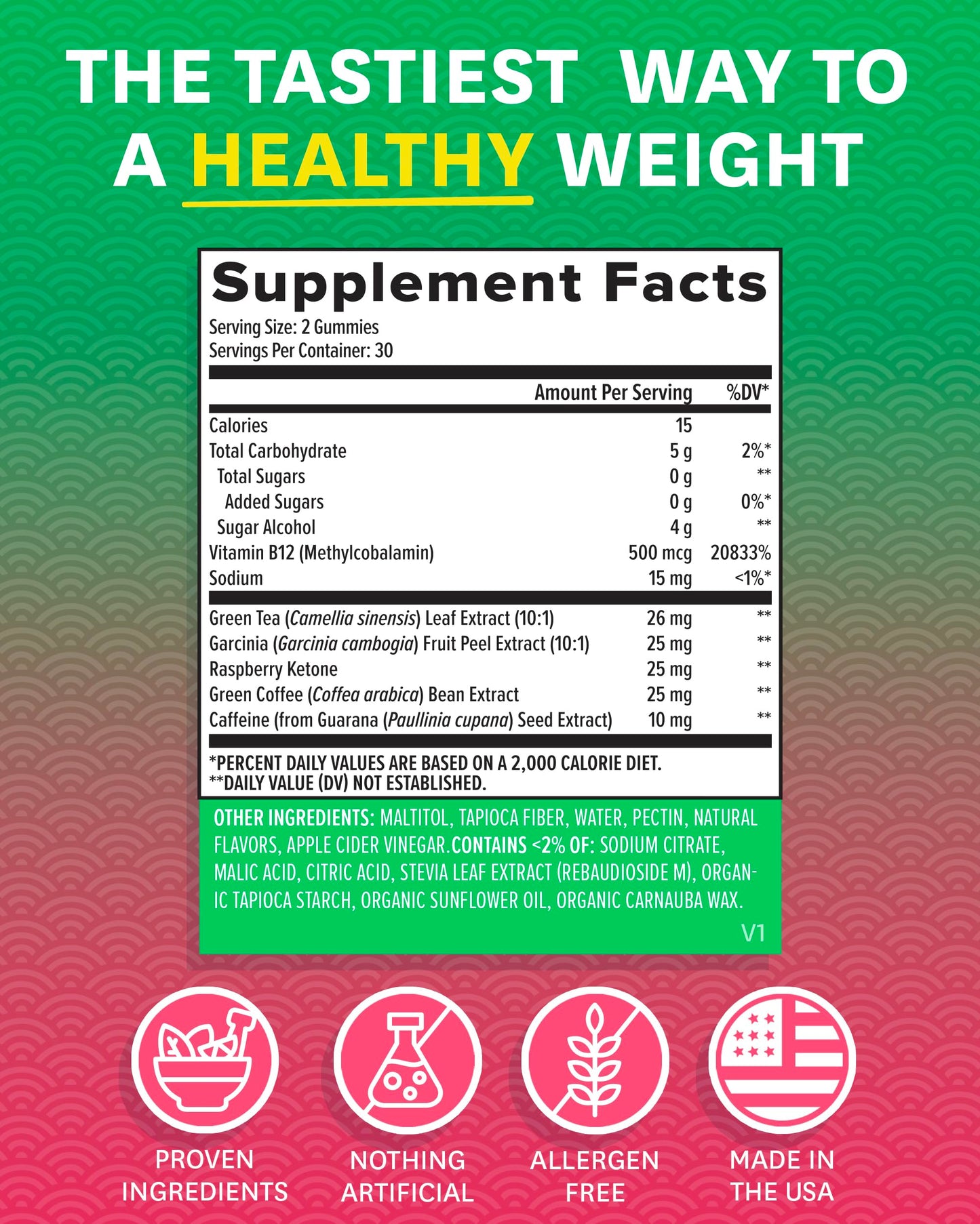 Zenwise Green Tea Extract, Apple Cider Vinegar Gummies - Appetite Suppressant for Weight Management with Green Coffee Bean Extract for Metabolism - 60 Count Apple Gummies