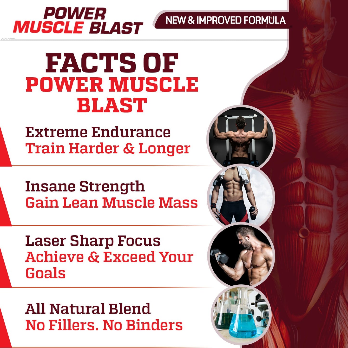 Power Muscle Blast- Max Strength- Advanced Muscle Growth Blend- Helps Increase Performance- Supports Muscle Growth- Helps Boost Endurance