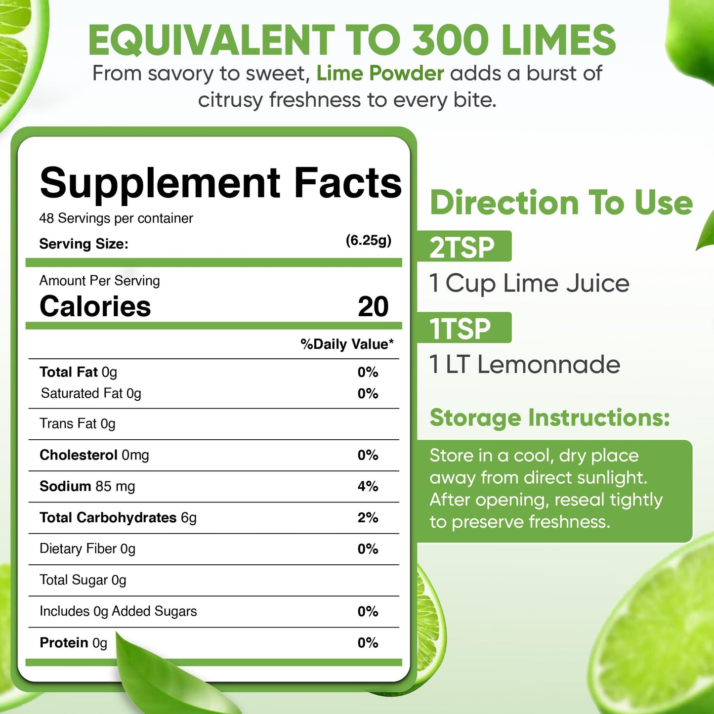 DrEmma  Lime Juice Powder  Organic Limes  Hand Picked Energy Water Enhancer Food Beverages Cooking Baking Cocktails Vitamins Electrolytes Hydration Dehydrated Zesty Lime Flavor 106 Oz