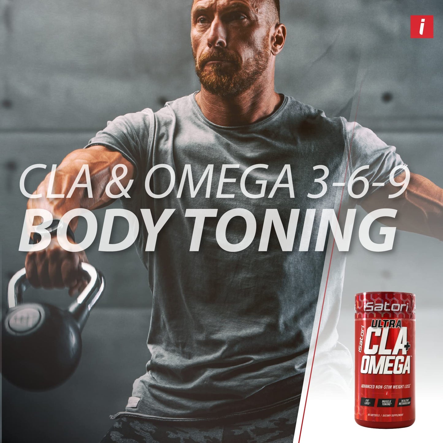 iSatori Ultra CLA - Omega 3 6 9 Safflower Oil Fish Oil Conjugated Linoleic Acid - Natural Weight Loss Exercise Enhancement Fat Burner Muscle Toner - Stimulant Free Dietary Supplement - 90 Softgels