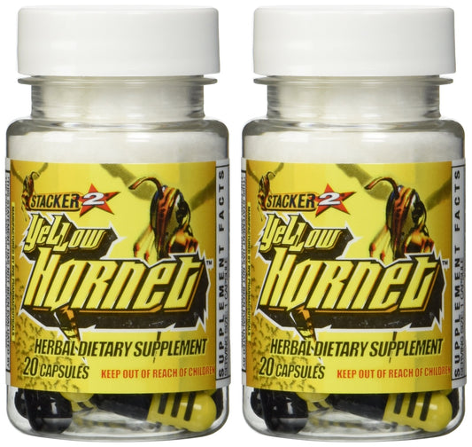 Stacker 2 Yellow Hornet Ephedra Free - 2 Bottles - 40 Capsules