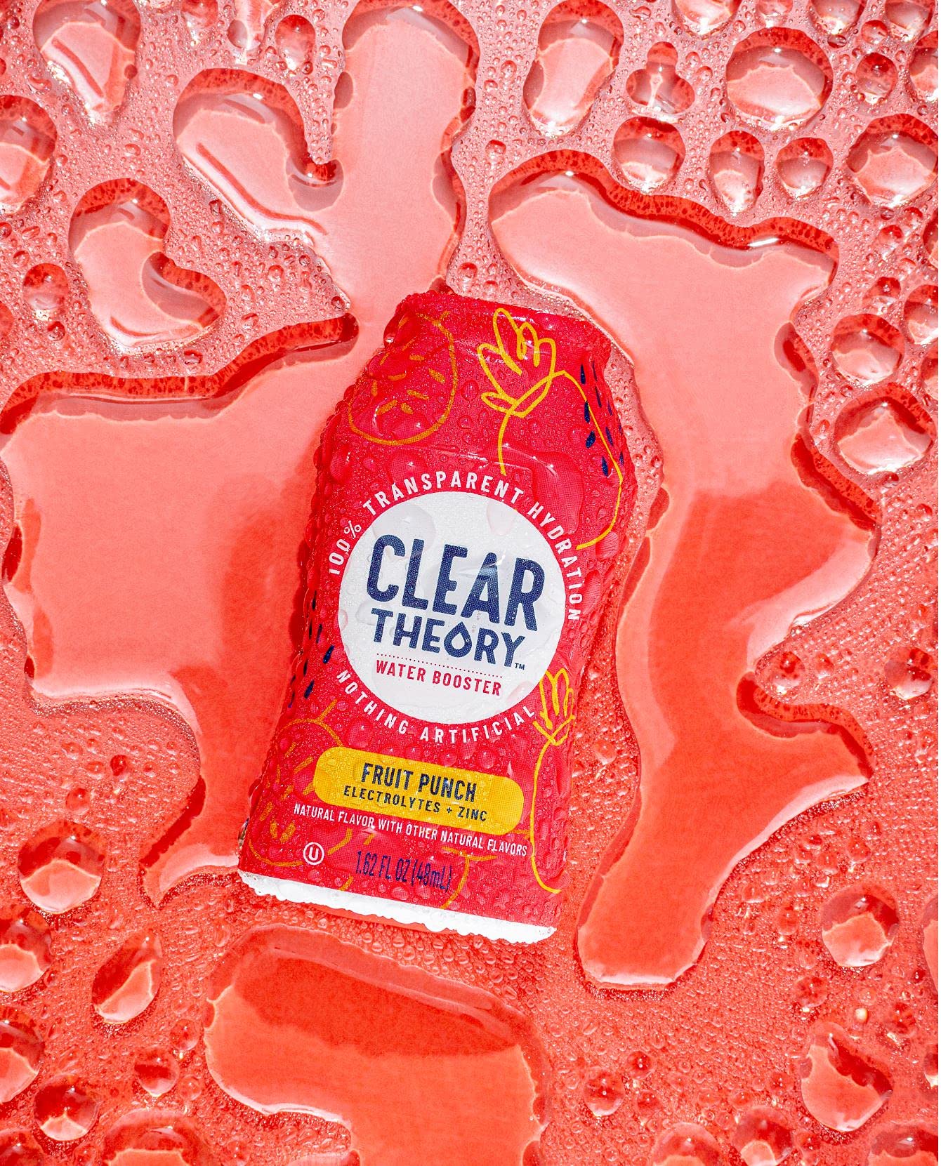 Clear Theory Water Flavoring Drops with Electrolytes Water Enhancer Liquid Flavored Water Drink Mix Hydration for Kids Vegan Gluten Free Low Calorie Fruit Punch 4 Pack 162 Fl Oz Bottles
