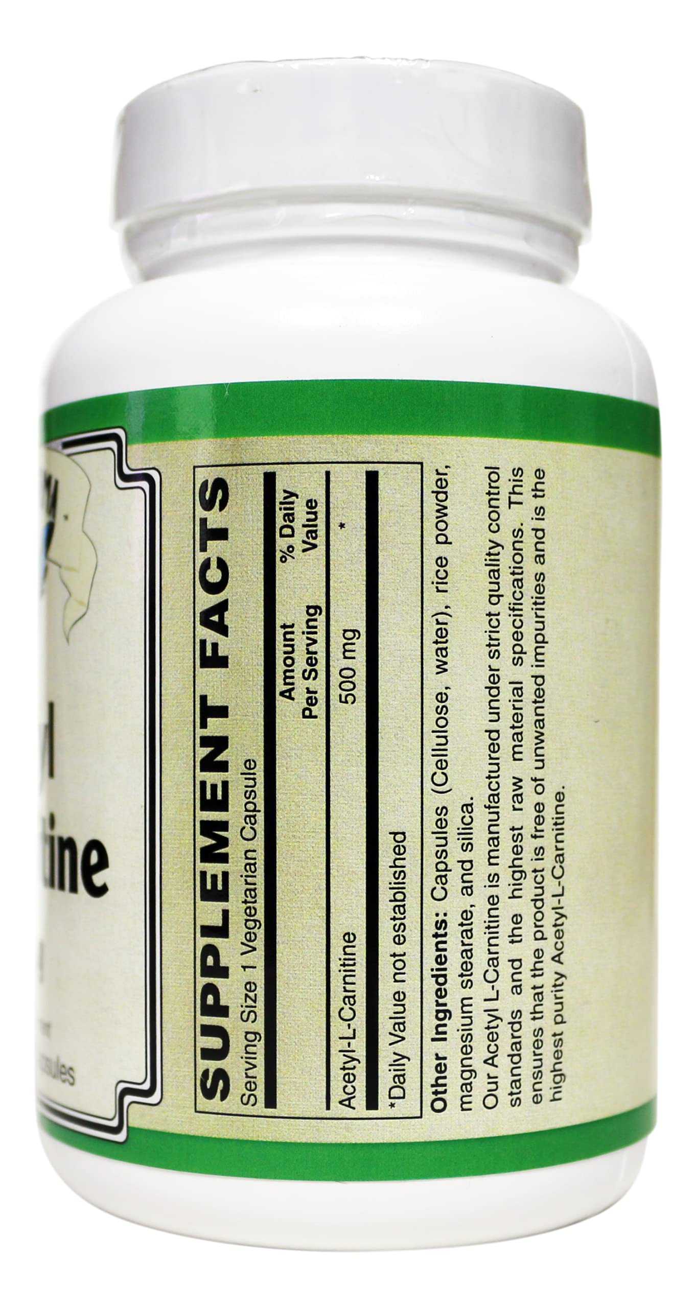 Acetyl L-Carnitine- 500 mg Vegetarian Capsules ( Sourced from Sigma-Tau Health Sciences ) (90 Veg Caps)