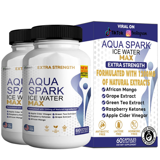 GREENVIFY Aqua Spark Ice Water Max, Extra Strength Weight Management Supplement, 60 Capsules, with Raspberry Ketones and Green Tea Extract (2)