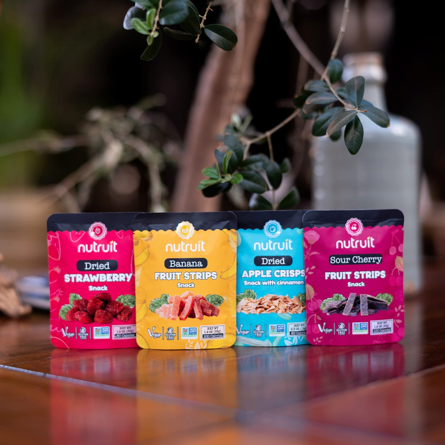 Nutruit Gourmet Healthy Snacks Mega Variety Box Pack of 32 Vegan Gluten Free No Added Sugar Non GMO Kosher Plant Based Protein High Fiber Snack Gift Box for Family Kids Adults 12oz Packs