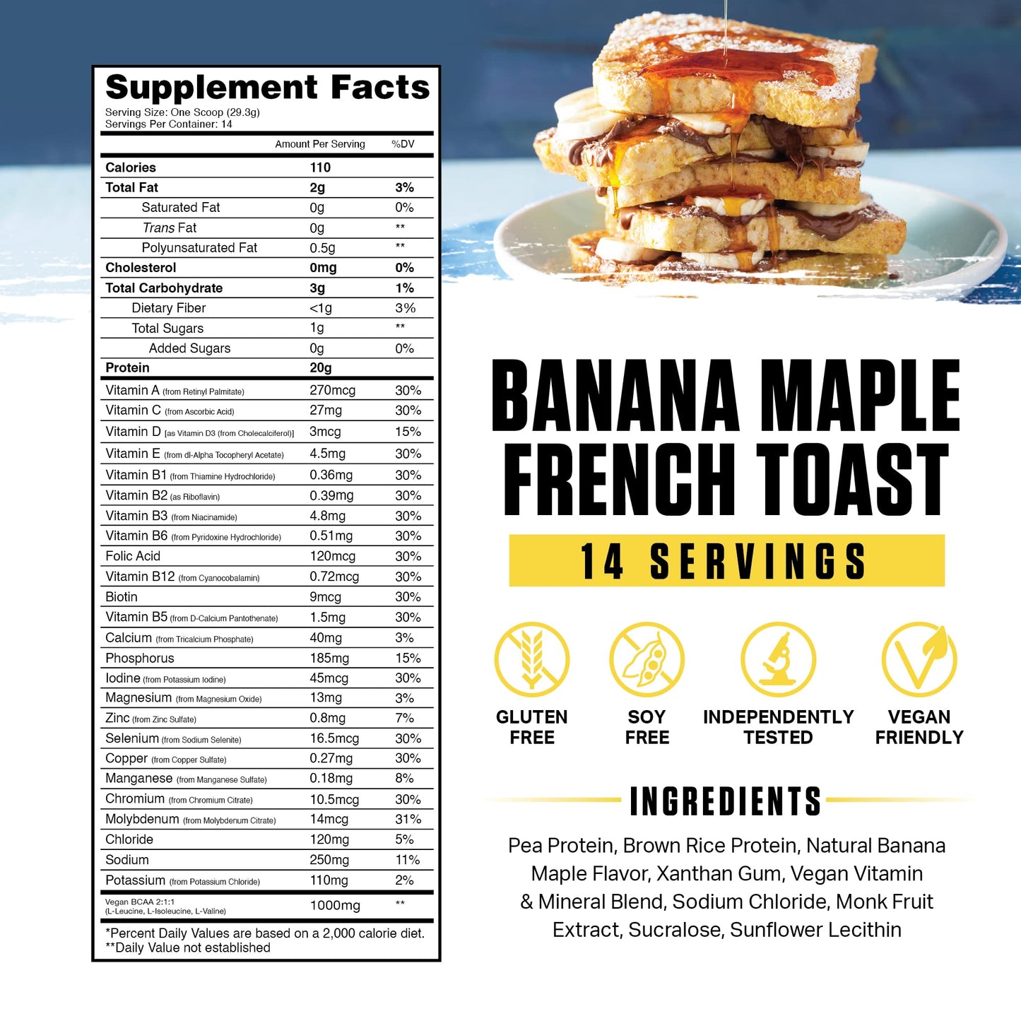 Ambrosia Planta - Premium Organic Plant-Based Protein | Vegan & Keto Friendly | Gourmet Flavors with No Bloating or Stomach Upset | No Added Sugar | 14 Servings | (Banana Maple)