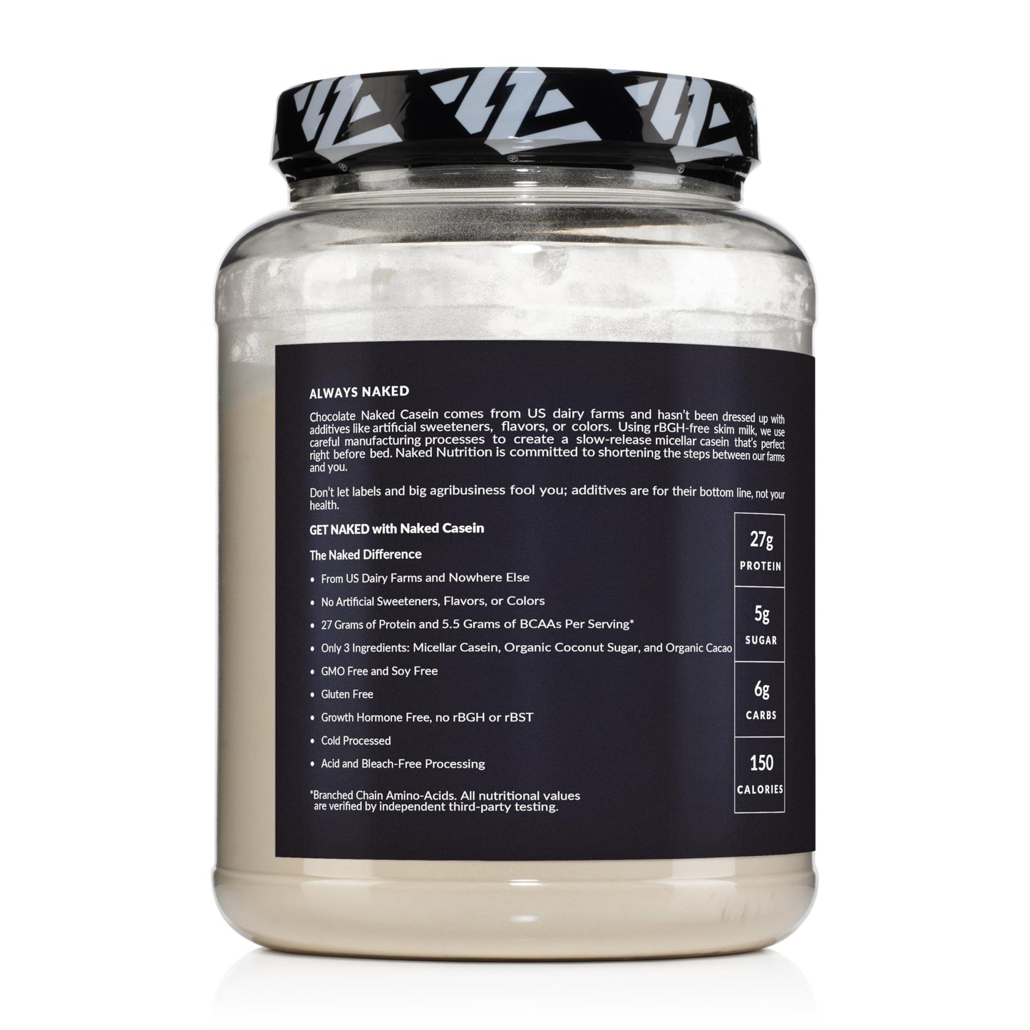 Naked Casein - 2Lb Micellar Chocolate Casein Protein - Bulk, GMO-Free, Gluten Free, Soy Free, Preservative Free - Stimulate Muscle Growth - Enhance Recovery - 24 Servings