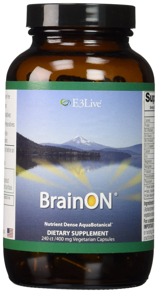 E3LIVE BrainON - Wild-Harvested AFA Extract for Mood Balance & Focus 240 Count