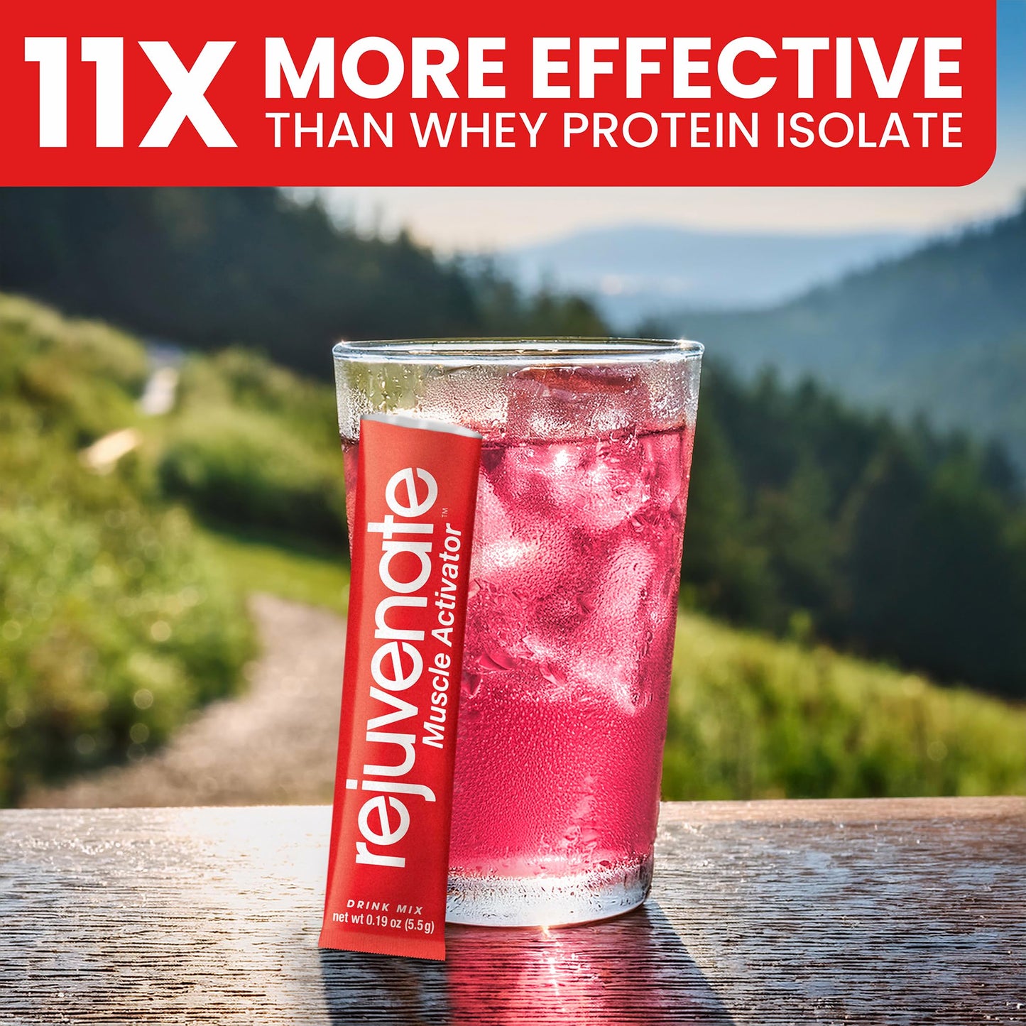 Rejuvenate Muscle Growth + Energy, Perfect Amino Blend (BCAA + EAA), 1 Stick = 40g Whey Protein Equivalency, 11x Better Than Whey Protein, GLP-1 + Bariatric Approved*, Raspberry Burst, 30 Count