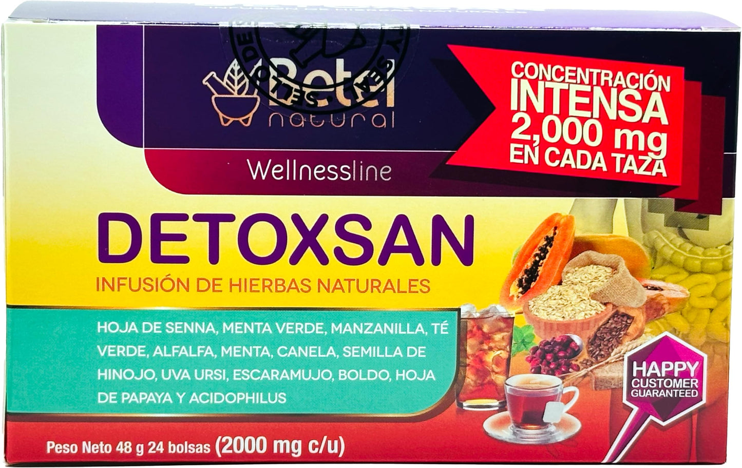 Detoxsan Total Detox Tea by Betel Natural - Whole Body Detox Formula - 24 Tea Bags