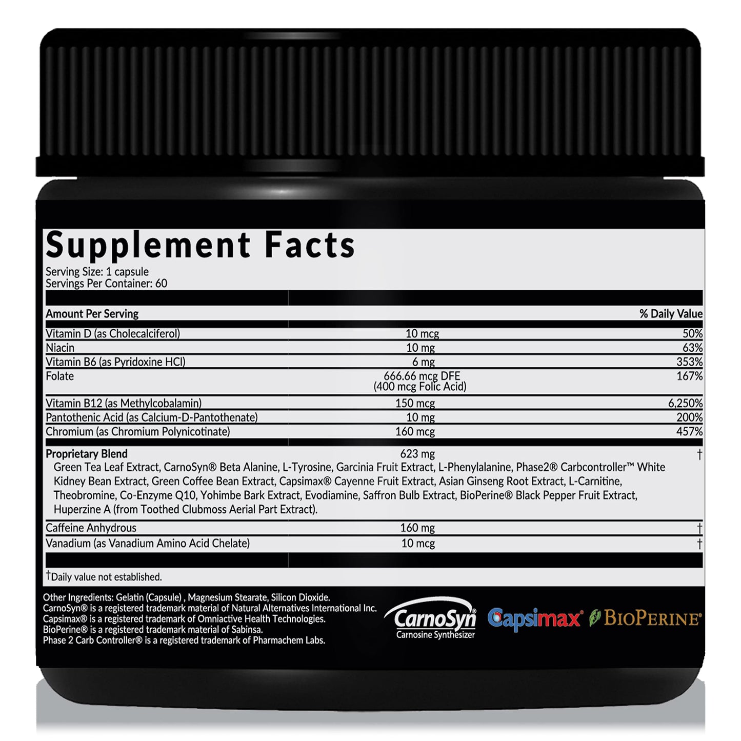 Saba ACE G2- Thermogenic Energy Burn, Pre Workout, Metabolism, Focus, Concentration, with Capsimax, CarnoSyn, BioPerine, Green Tea Leaf Extract, for Men & Women -60 Capsules