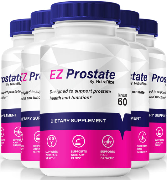 NutraRize (5 Pack) EZ Prostate Capsules, All-Natural Formula to Maintain Prostate Health, Premium E Z Prostate Support Pills, Official EZProstate Pastillas Review (300 Capsules)