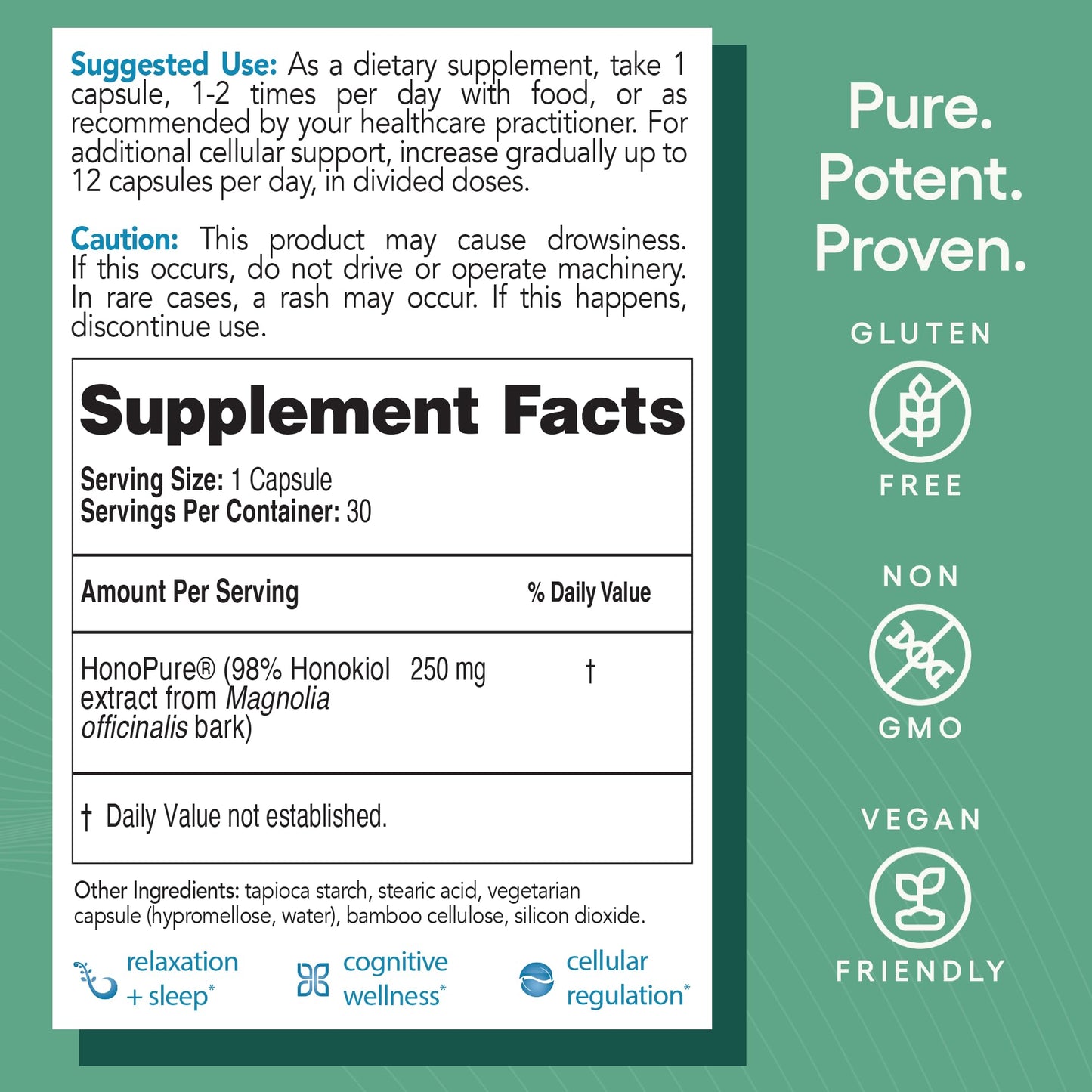 ecoNugenics Brain Health Supplement Bundle - PectaSol Modified Citrus Pectin Fiber + HonoPure Magnolia Bark Extract - Nootropic Pack for Sleep, Stress Relief, Cognitive Function, GABA Support