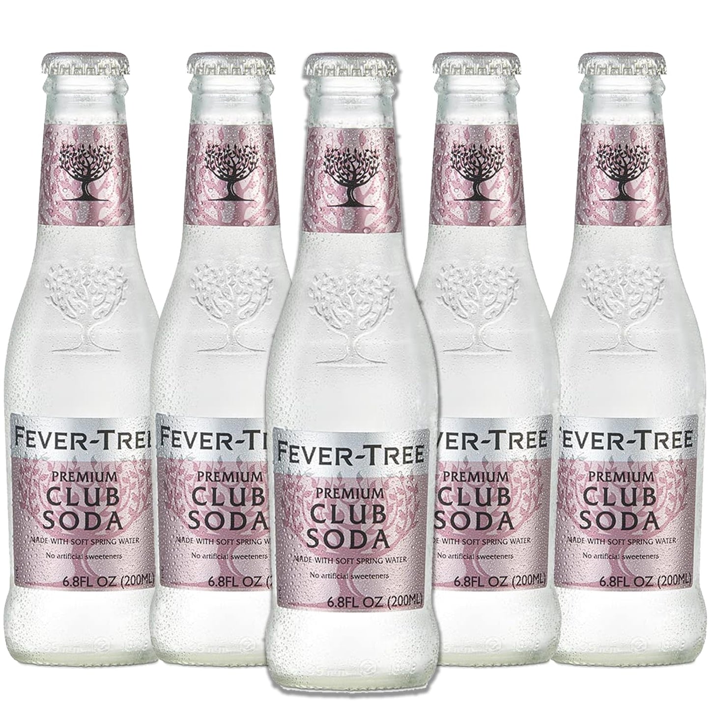 Fever Tree Premium Club Soda  Premium Quality Mixer  Soda  Refreshing Beverage for Cocktails  Mocktails 200ml Cans Pack of 5