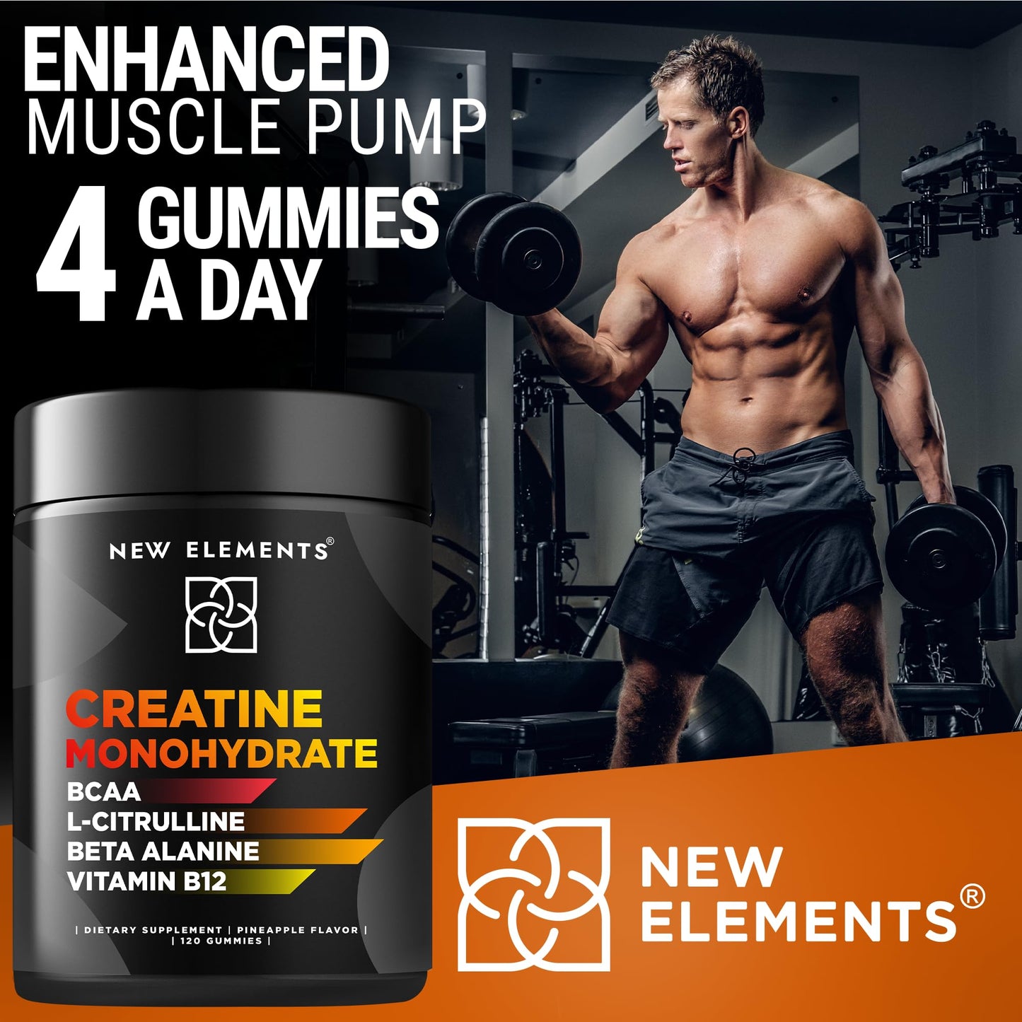 Creatine Monohydrate Gummies 5mg with BCAA L-Citrulline Beta Alanine & Vitamin B12 | The Ultimate Energy Booster