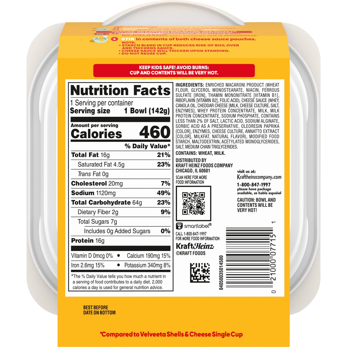 Velveeta Original Shells  Cheese 5 oz Microwavable Bowl