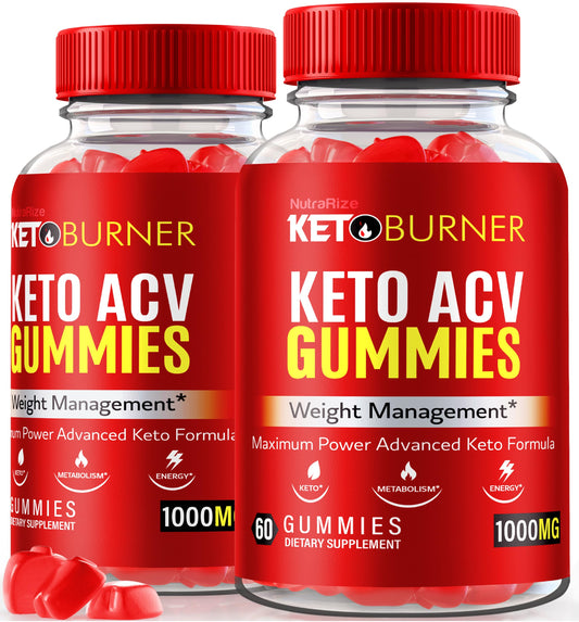 (2 Pack) Keto Burner ACV Gummies, Keto Burner Keto ACV for Weight Loss, All Natural Keto Plus Apple Cider Vinegar Gummy, Advanced Keto+ACV, Official KetoBurner Brand Reviews (120 Gummies)