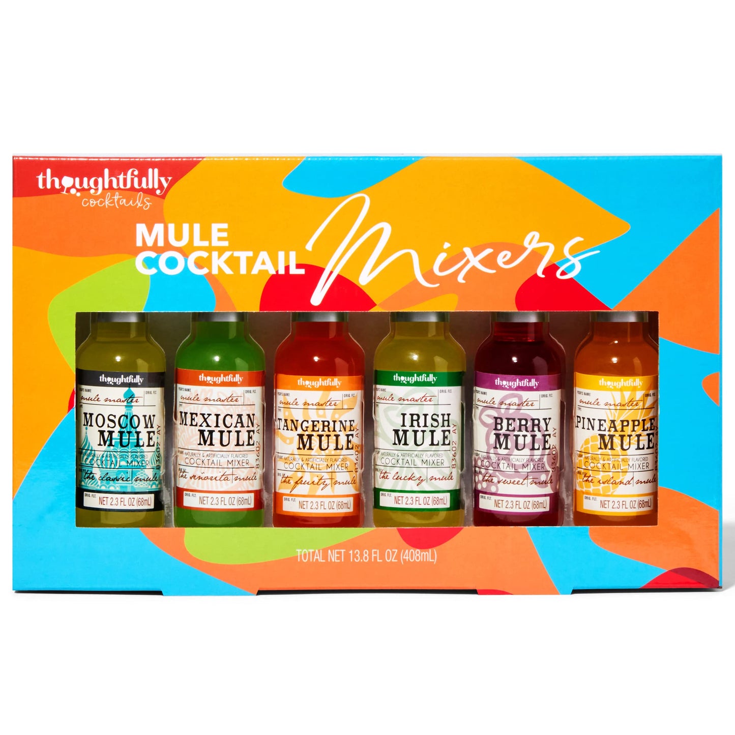Thoughtfully Cocktails Mule Master Cocktail Mixer Set Vegan and Vegetarian Flavors Include Moscow Berry and more Set of 6 Contains No Alcohol