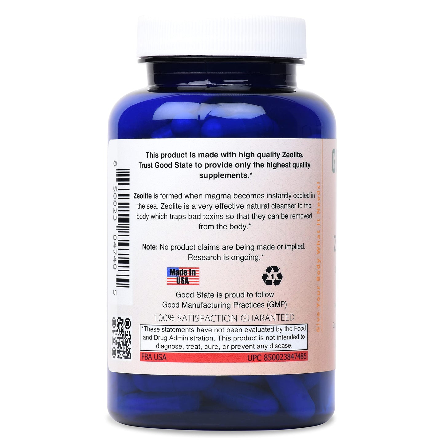 Good State | Zeolite Detox Supplement Clinoptilolite Capsules for Adults and Kids | Optimal Absorption Nano-Ionic Zeolite for Effective Body Detox and Cleanse | 600 mg Each Serving, 120 Veggie Caps