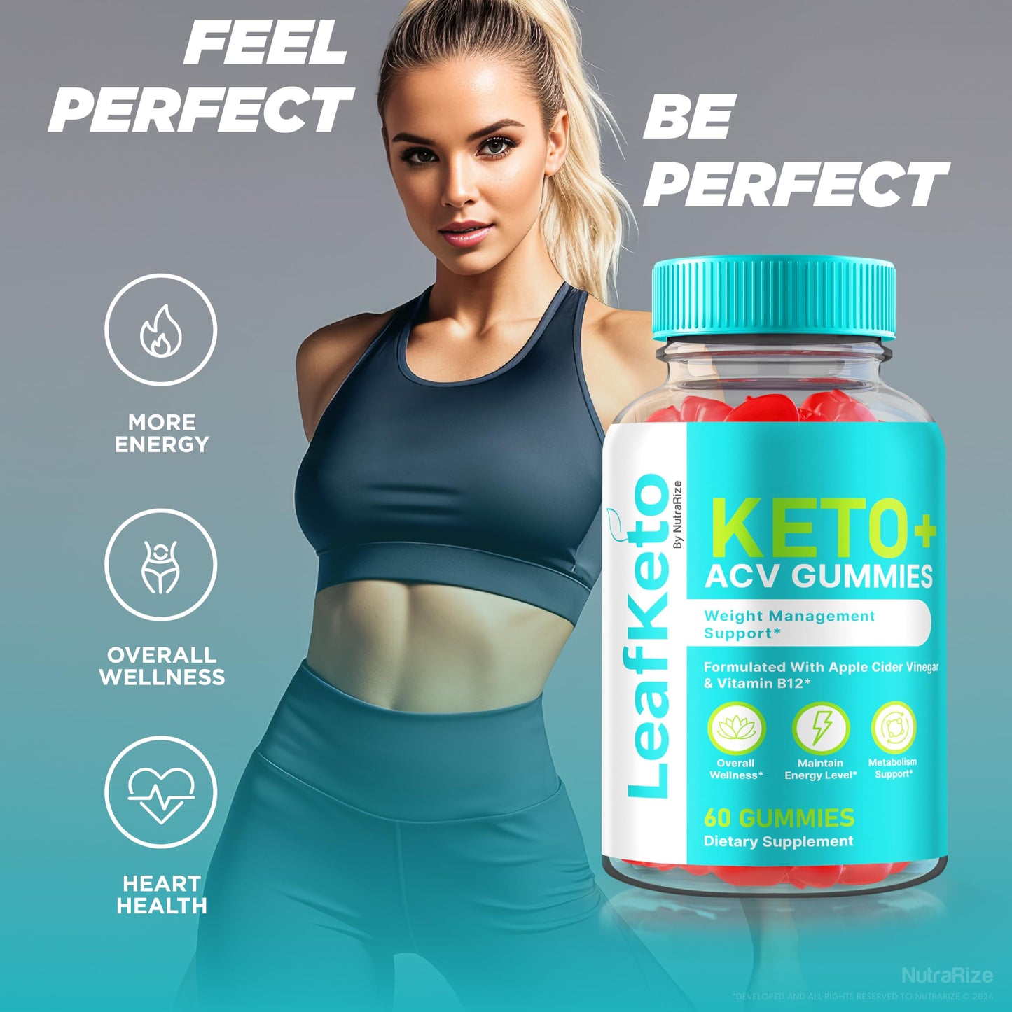 NutraRize (3 Pack) Leaf Keto ACV Gummies, Official Keto + ACV Supplement, Apple Cider Vinegar, Keto Plus ACV Gummy, All Natural LeafKeto, Leaf ACV Keto Gomitas Reviews (180 Gummies)