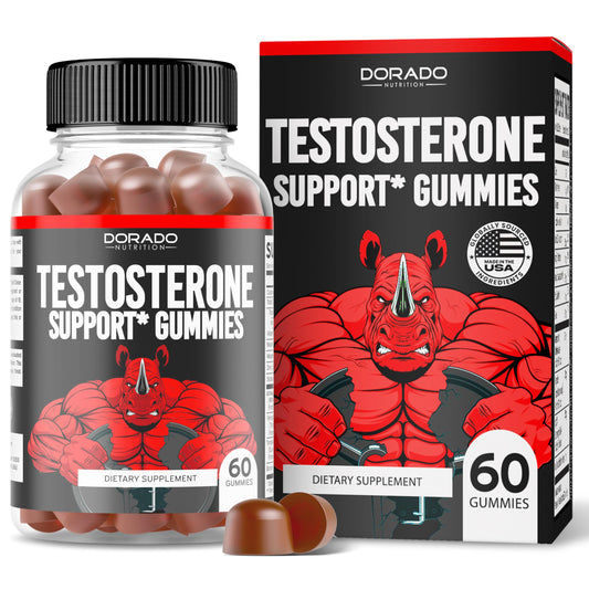 Testosterone Gummies for Men (60 Count) Testosterone Supplement for Men - Premium Test Booster - Support Strength, Stamina, Drive & Performance - Third Party Tested, Non-GMO, Vegan Safe & Made in USA
