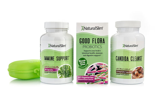 NaturalSlim Candida Cleanse Support Supplements Bundle - Candiseptic Kit Anti Overgrowth, Gut & Colon Cleansing Capsules - Formulated by Frank Suarez (2 Pack)