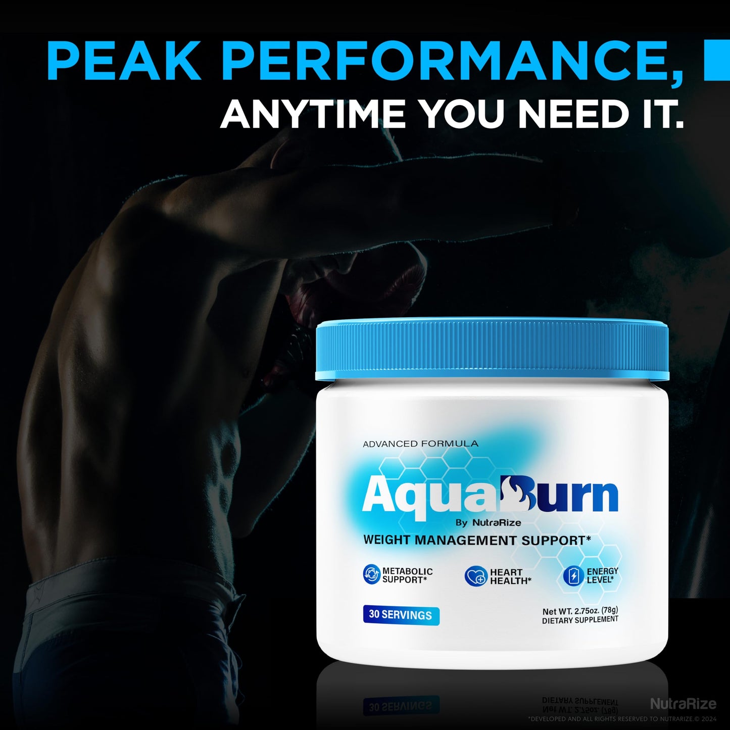 NutraRize AquaBurn - Premium Powder Formula for Overall Health and Fitness, Aqua Burn to Support Healthy Lifestyle and Overall Well-Being, Official AquaBurn in A Jar Review (30 Servings)
