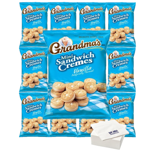 Grandmas Cookies Assortment 10ct Vanilla Creme Sandwich with Bay Area Marketplace Napkins
