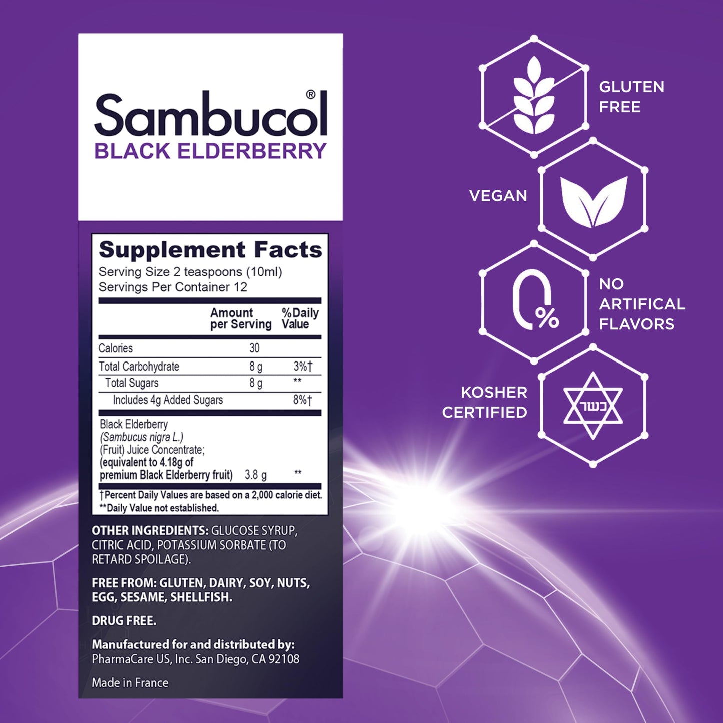 Sambucol Black Elderberry Syrup - Sambucus Elderberry Syrup for Adults Immune Support, Elderberry Liquid, Elderberry Extract, Gluten Free - 7.8 Fl Oz