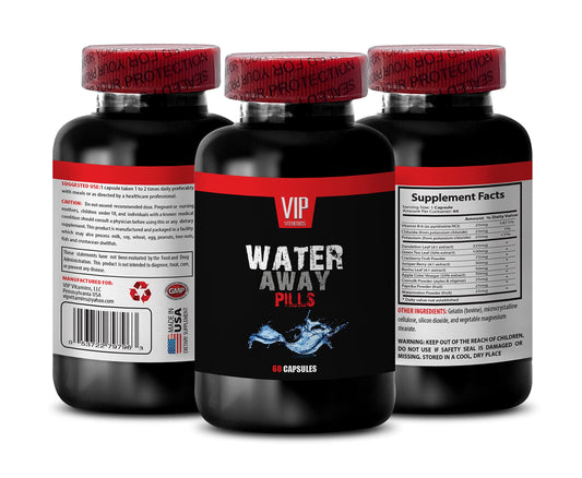 Urinary tract support - WATER AWAY DIURETIC PILLS - Watermelon, Dandelion, Paprika, Potassium, diuretics for water retention in legs and feet, diuretics water pills, diuretic supplements, 1B 60 Caps