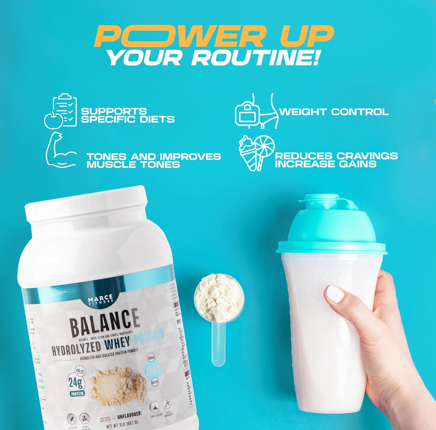 MARCE FITNESS Hydrolyzed Whey Protein byMarceFitness Unflavored 2 Pound