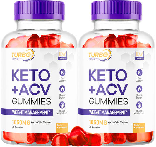 (2 Pack) Turbo Ripped Keto Weight Loss ACV Gummies, Turbo Ripped Keto ACV Gummies, Turbo Ripped Gummies, TurboRipped Keto ACV Apple Cider Vinegar Advanced Multivitamin Healthy s Gummys, 2 Months