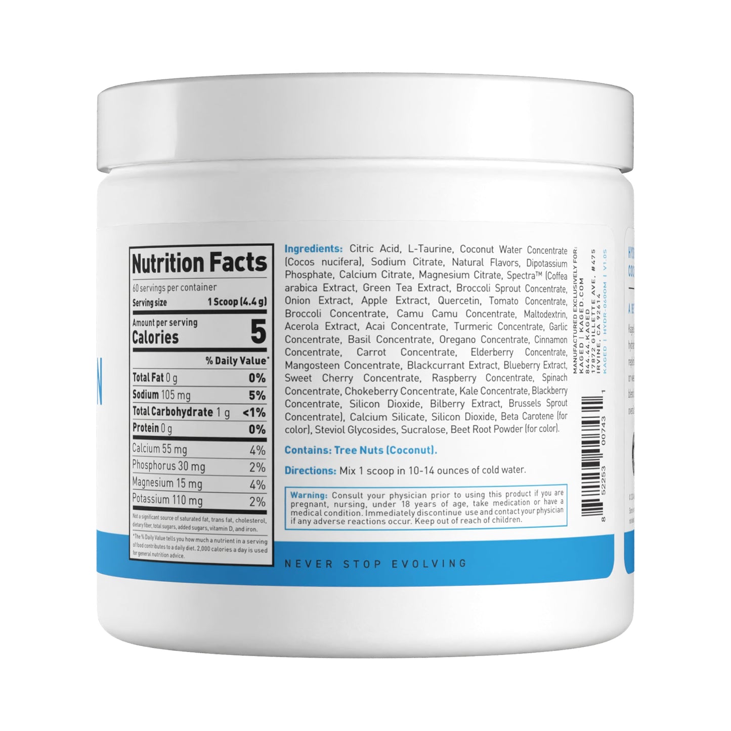 Kaged Electrolyte Hydration Powder Hydracharge Orange Mango Sports Drink for Men and Women Pre, Post, Intra Workout Supplement 60 Servings